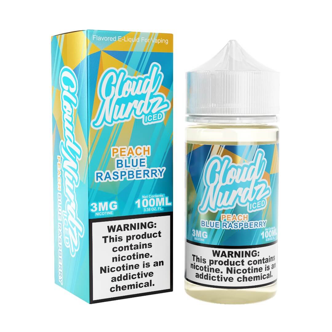 Cloud Nurdz Iced Blue Raspberry Peach Juice