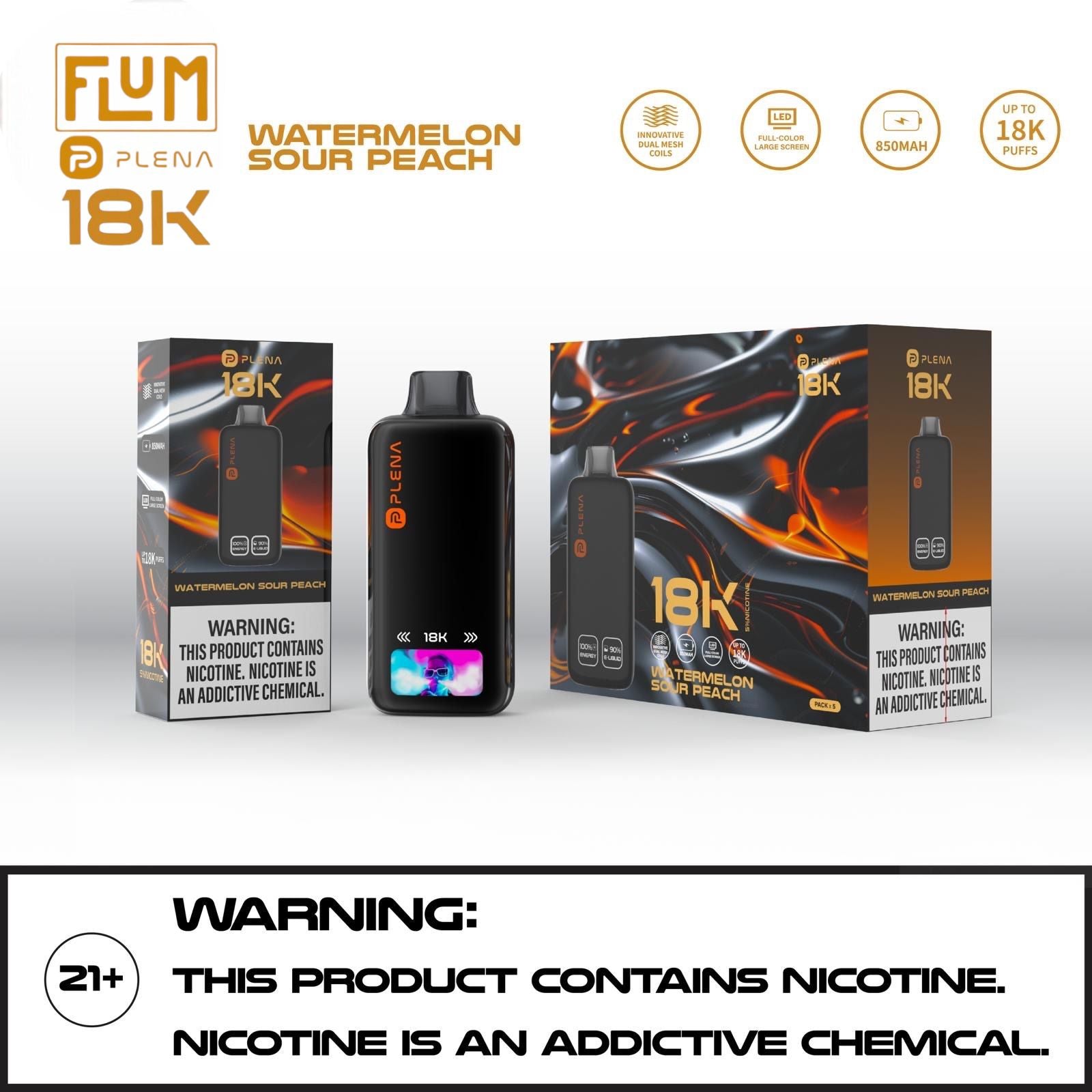 FLUM PLENA 18K NICOTINE DISPOSABLE VAPE | $14.99