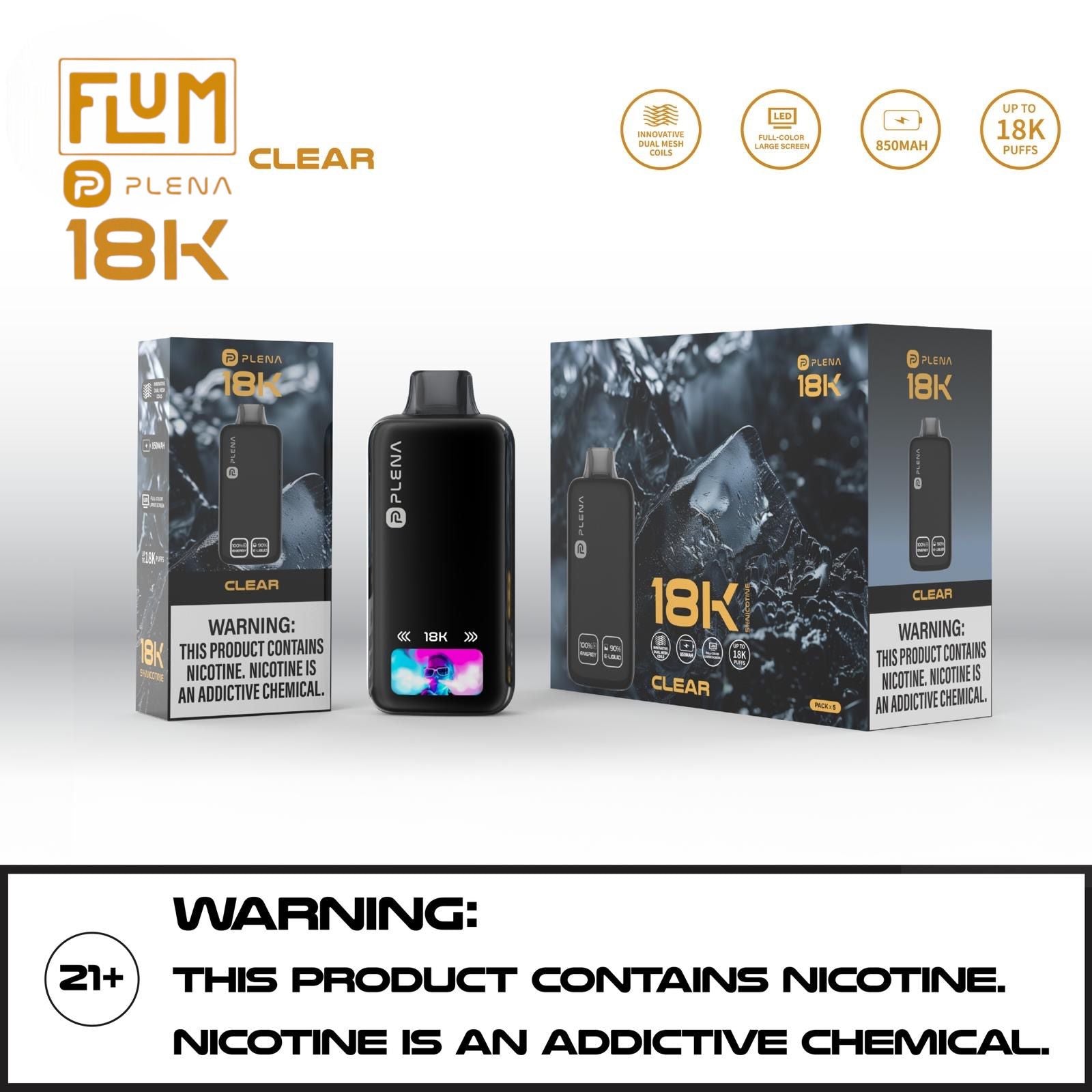 FLUM PLENA 18K NICOTINE DISPOSABLE VAPE | $14.99