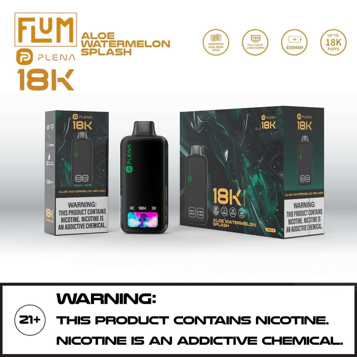 FLUM PLENA 18K NICOTINE DISPOSABLE VAPE | $14.99