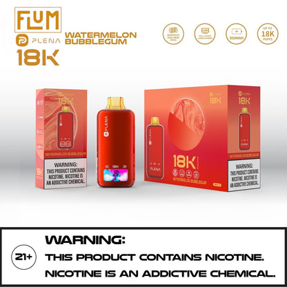 Premium FLUM PLENA 18K NICOTINE DISPOSABLE VAPE | $14.99