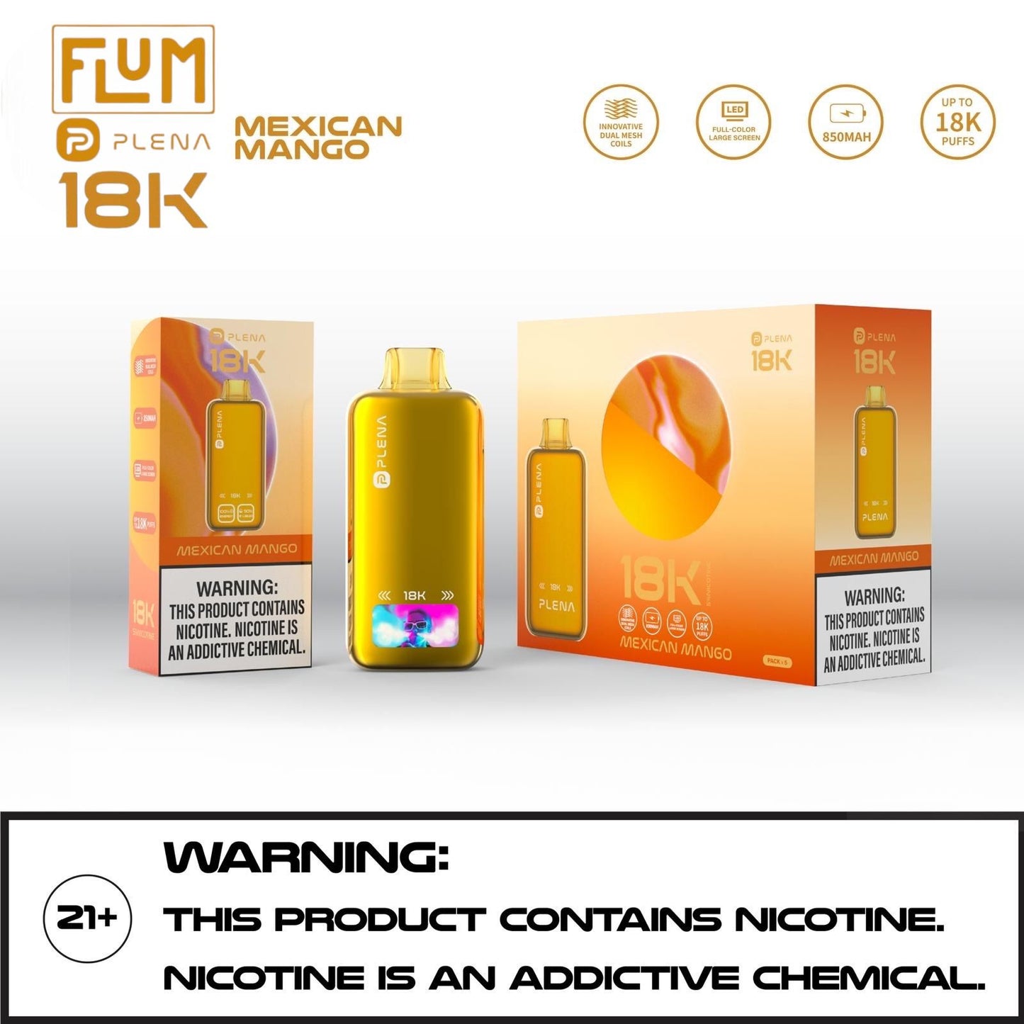 FLUM PLENA 18K NICOTINE DISPOSABLE VAPE | $14.99